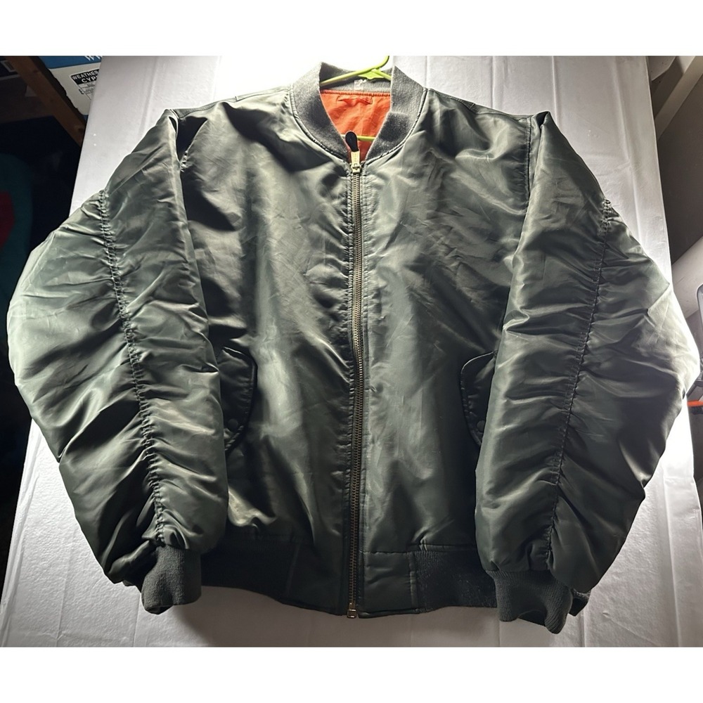 Rothco MA-1 Flight Bomber‎ Jacket Mens 4XL Green Orange Lined Military